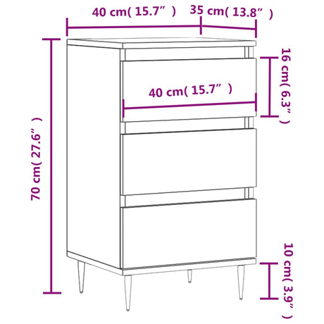 Dressoir 40x35x70 cm bewerkt hout wit