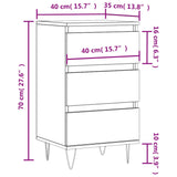 Dressoir 40x35x70 cm bewerkt hout zwart