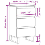 Dressoir 40x35x70 cm bewerkt hout gerookt eikenkleurig