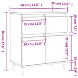 Dressoir 60x35x70 cm bewerkt hout wit