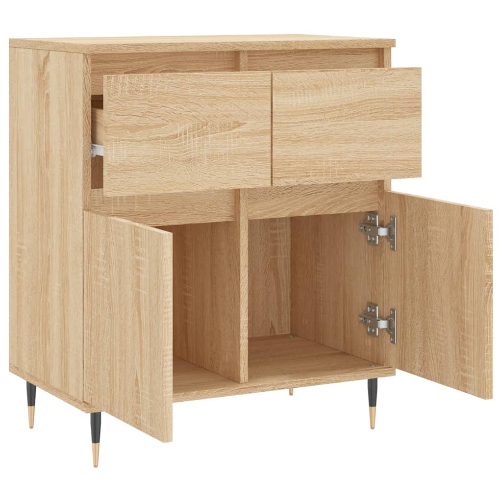 Dressoir 60x35x70 cm bewerkt hout sonoma eikenkleurig