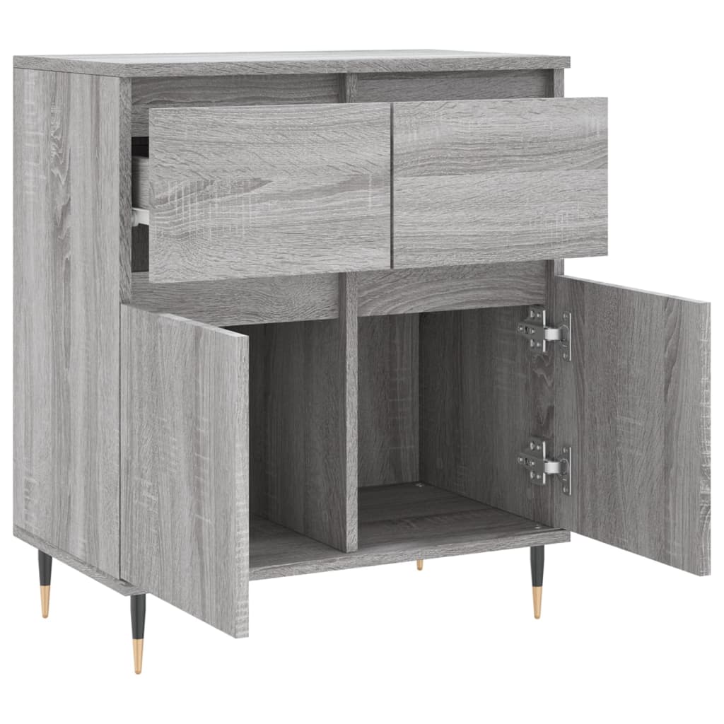 Dressoir 60x35x70 cm bewerkt hout grijs sonoma eikenkleurig