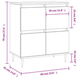 Dressoir 60x35x70 cm bewerkt hout betongrijs