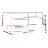 Tv-meubel 100x34,5x44,5 cm bewerkt hout wit