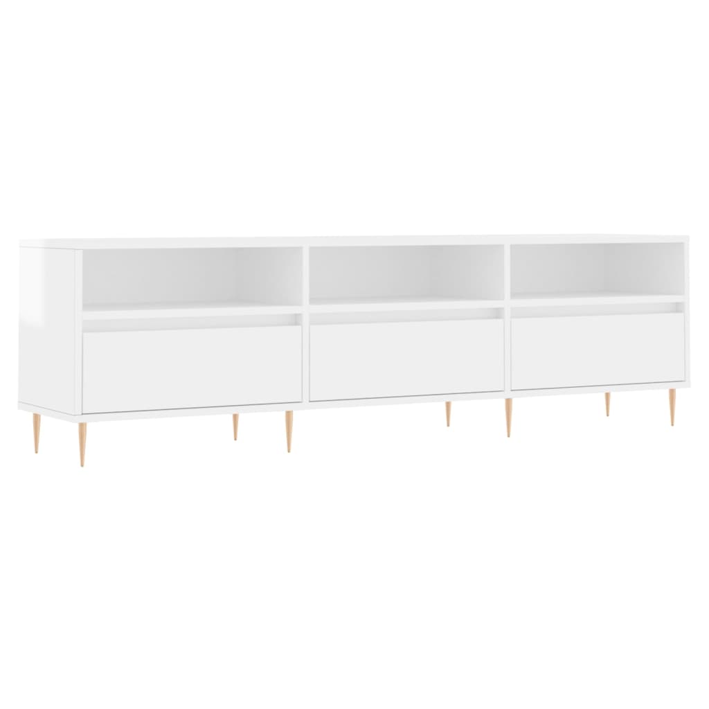 Tv-meubel 150x30x44,5 cm bewerkt hout hoogglans wit