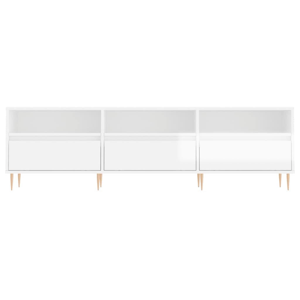 Tv-meubel 150x30x44,5 cm bewerkt hout hoogglans wit