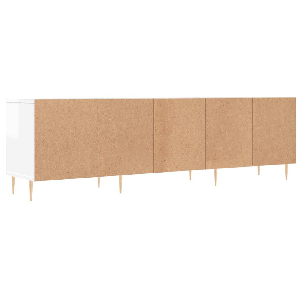 Tv-meubel 150x30x44,5 cm bewerkt hout hoogglans wit