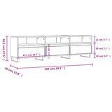 Tv-meubel 150x30x44,5 cm bewerkt hout hoogglans wit