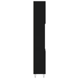 Badkamerkast 30x30x190 cm bewerkt hout zwart