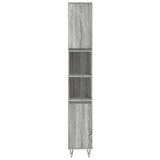 Badkamerkast 30x30x190 cm bewerkt hout grijs sonoma eikenkleur