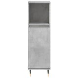 Badkamerkast 30x30x100 cm bewerkt hout betongrijs
