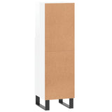 Badkamerkast 30x30x100 cm bewerkt hout hoogglans wit
