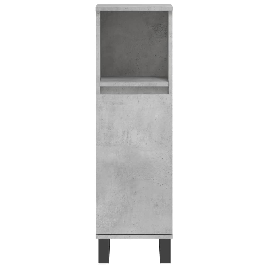 Badkamerkast 30x30x100 cm bewerkt hout betongrijs