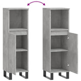 Badkamerkast 30x30x100 cm bewerkt hout betongrijs