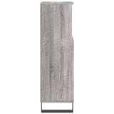 Badkamerkast 30x30x100 cm bewerkt hout grijs sonoma eikenkleur