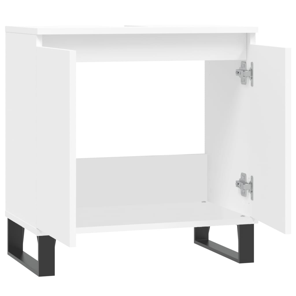 Badkamerkast 58x33x60 cm bewerkt hout wit