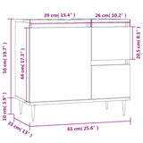 Badkamerkast 65x33x60 cm bewerkt hout wit