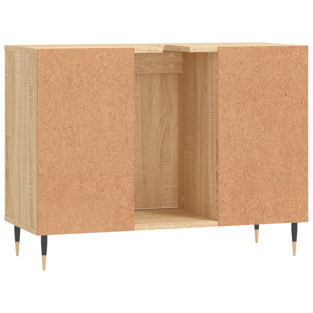Badkamerkast 80x33x60 cm bewerkt hout sonoma eikenkleurig