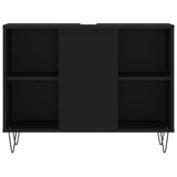 Badkamerkast 80x33x60 cm bewerkt hout zwart