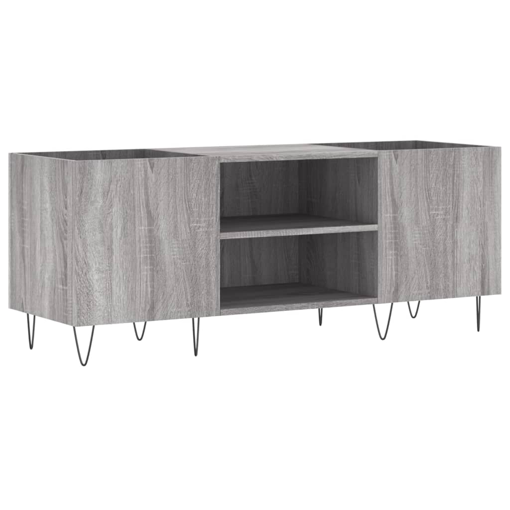 Platenkast 121x38x48 cm bewerkt hout grijs sonoma eikenkleurig