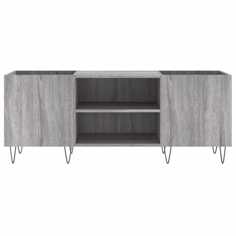 Platenkast 121x38x48 cm bewerkt hout grijs sonoma eikenkleurig