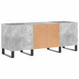 Platenkast 121x38x48 cm bewerkt hout betongrijs