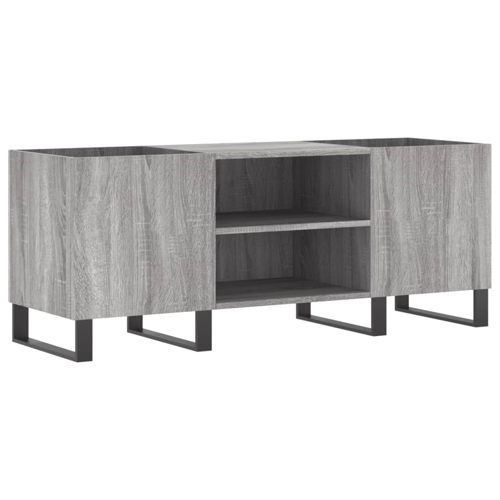 Platenkast 121x38x48 cm bewerkt hout grijs sonoma eikenkleurig