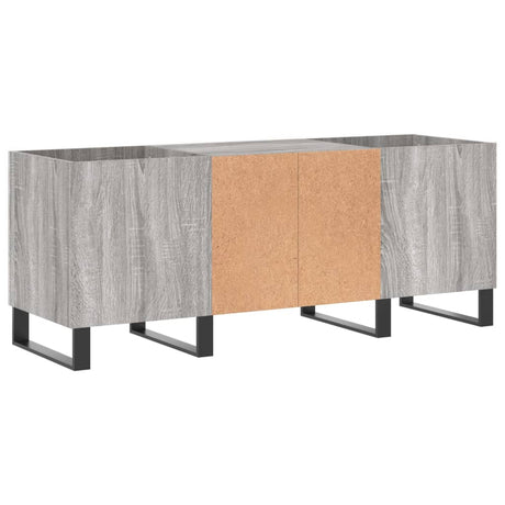 Platenkast 121x38x48 cm bewerkt hout grijs sonoma eikenkleurig