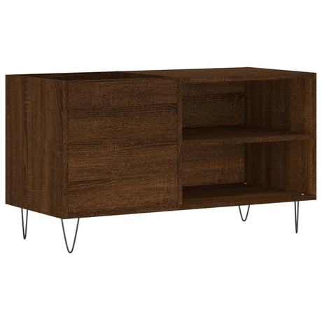 Platenkast 85x38x48 cm bewerkt hout bruin eikenkleur