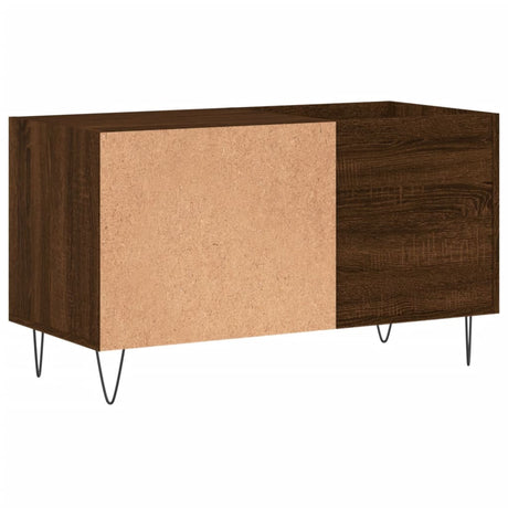 Platenkast 85x38x48 cm bewerkt hout bruin eikenkleur