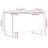 Platenkast 74,5x38x48 cm bewerkt hout zwart