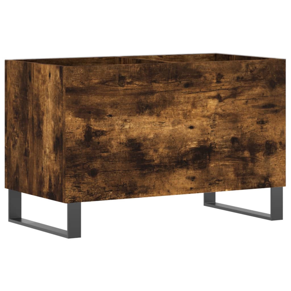 Platenkast 74,5x38x48 cm bewerkt hout gerookt eikenkleurig