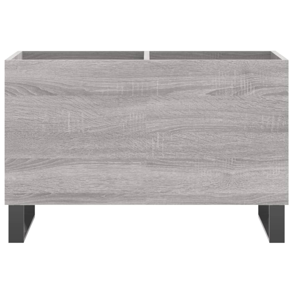 Platenkast 74,5x38x48 cm bewerkt hout grijs sonoma eikenkleurig