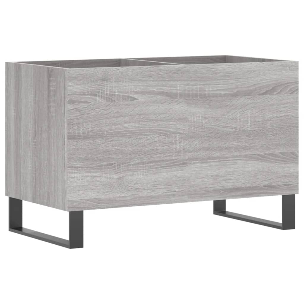 Platenkast 74,5x38x48 cm bewerkt hout grijs sonoma eikenkleurig