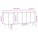 Platenkast 100x38x48 cm bewerkt hout sonoma eikenkleurig