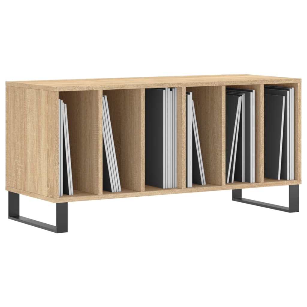 Platenkast 100x38x48 cm bewerkt hout sonoma eikenkleurig