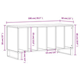 Platenkast 100x38x48 cm bewerkt hout betongrijs