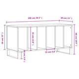 Platenkast 100x38x48 cm bewerkt hout grijs sonoma eikenkleurig