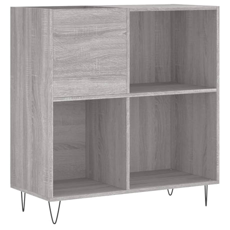 Platenkast 84,5x38x89 cm bewerkt hout grijs sonoma eikenkleurig