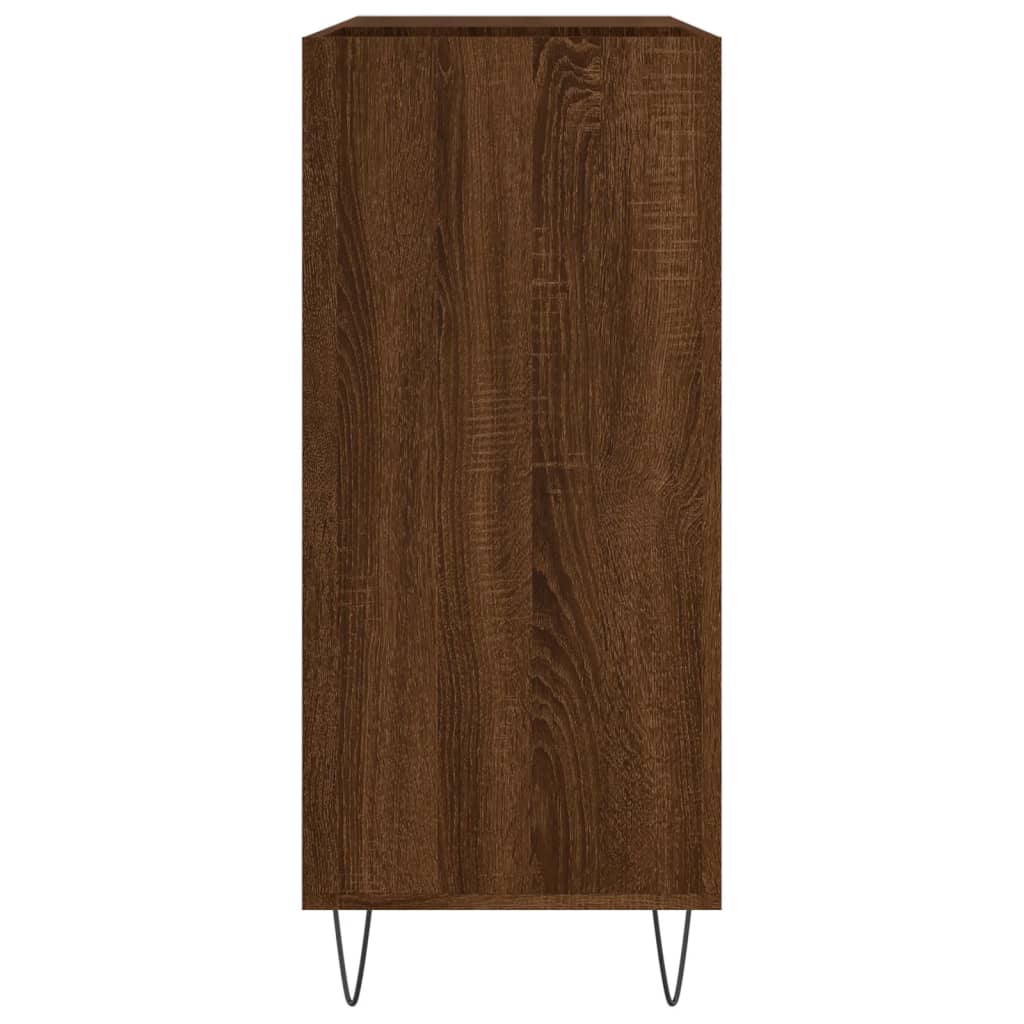 Platenkast 84,5x38x89 cm bewerkt hout bruin eikenkleur