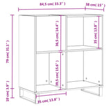 Platenkast 84,5x38x89 cm bewerkt hout zwart