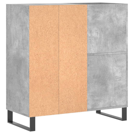 Platenkast 84,5x38x89 cm bewerkt hout betongrijs