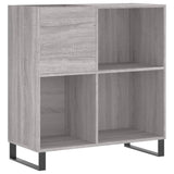 Platenkast 84,5x38x89 cm bewerkt hout grijs sonoma eikenkleurig