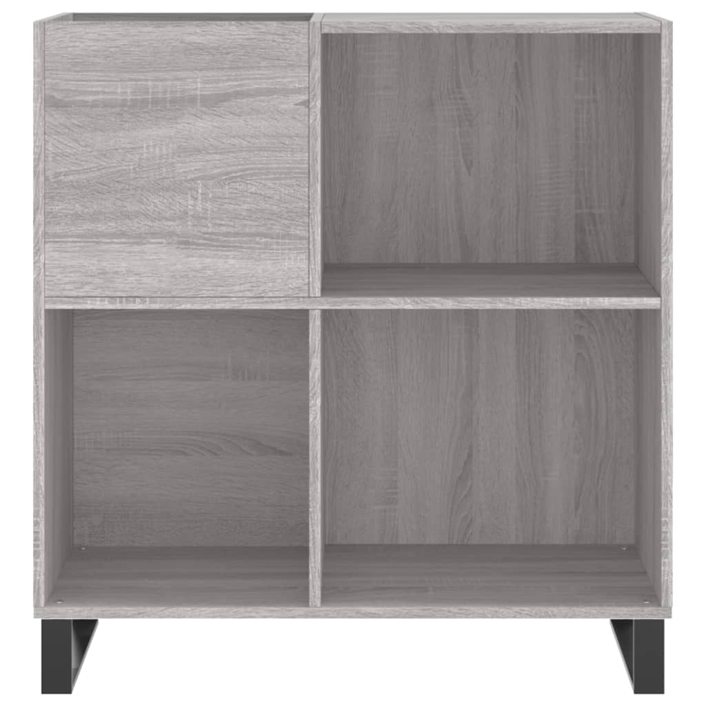 Platenkast 84,5x38x89 cm bewerkt hout grijs sonoma eikenkleurig