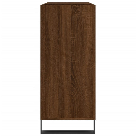 Platenkast 84,5x38x89 cm bewerkt hout bruin eikenkleur