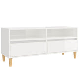 Tv-meubel 100x34,5x44,5 cm bewerkt hout hoogglans wit