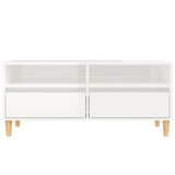 Tv-meubel 100x34,5x44,5 cm bewerkt hout hoogglans wit