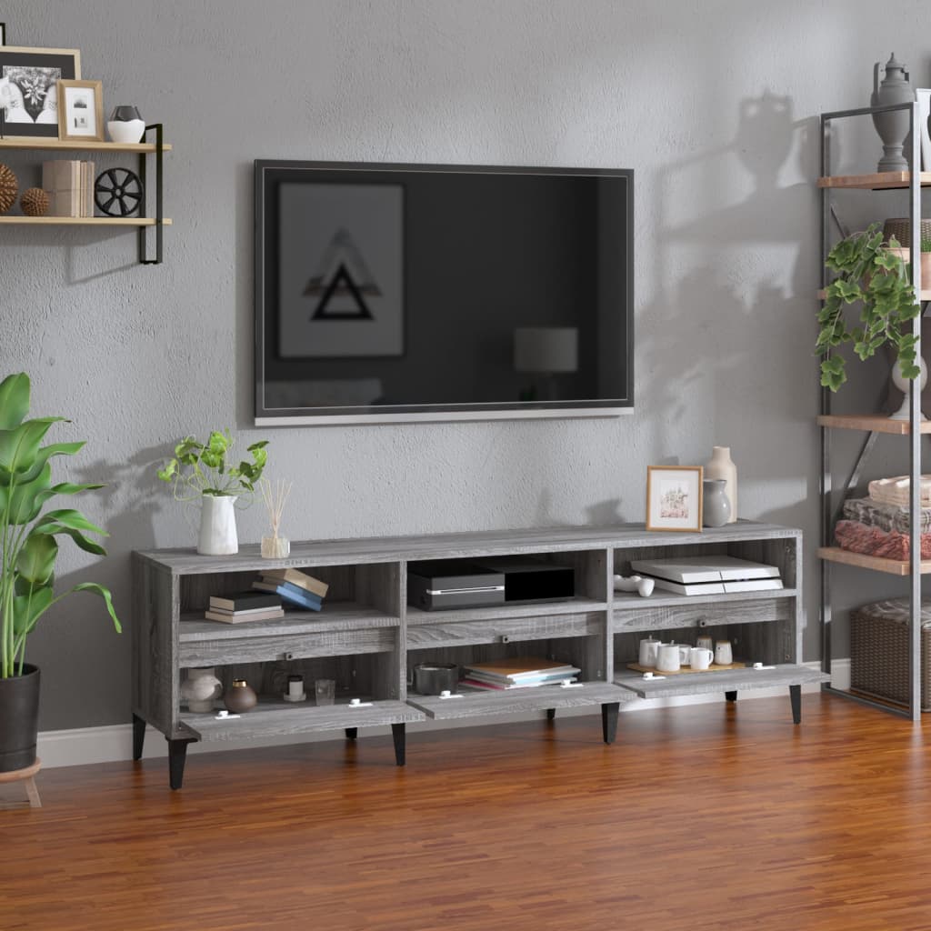 Tv-meubel 150x30x44,5 cm bewerkt hout grijs sonoma eikenkleurig