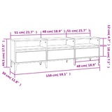 Tv-meubel 150x30x44,5 cm bewerkt hout grijs sonoma eikenkleurig