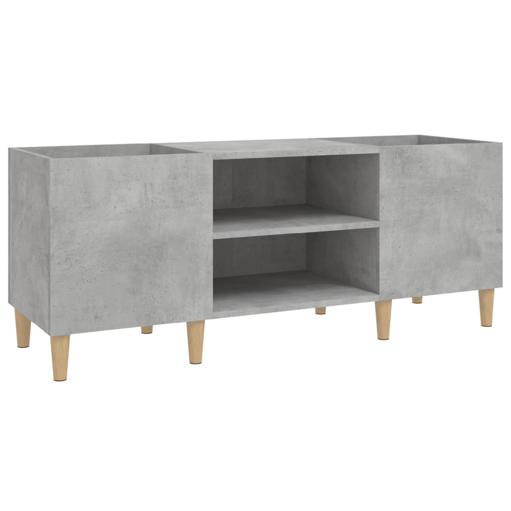 Platenkast 121x38x48 cm bewerkt hout betongrijs